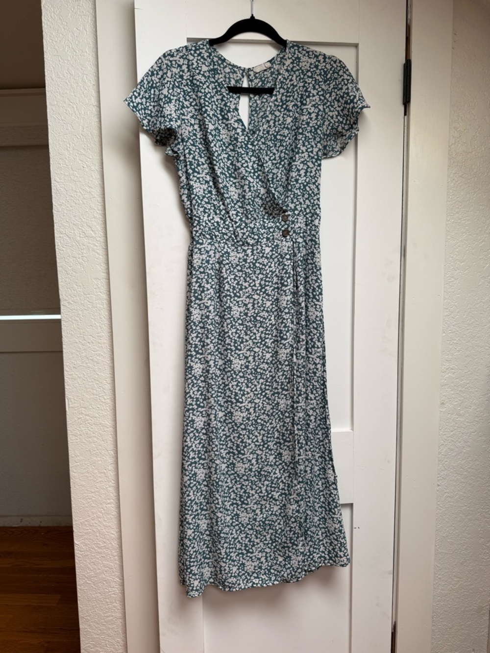 Sienna Sky Green Floral Wrap Maxi Dress